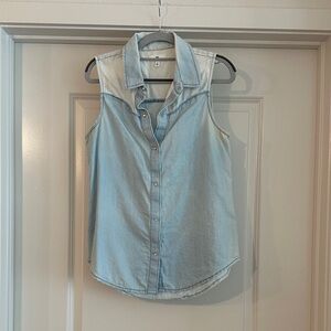 BP Light Blue Sleeveless Button Down Shirt